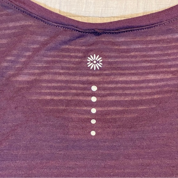 Tangerine Women's Active Striped Loose Fit Athletic Tank Top Plum Large - Picture 5 of 7